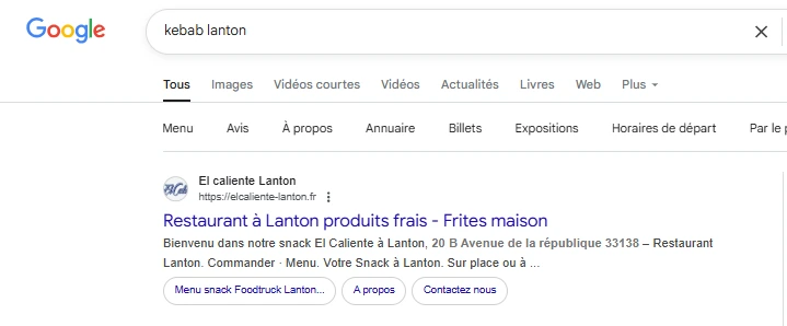 Résultats SEO optimisations - référencement local