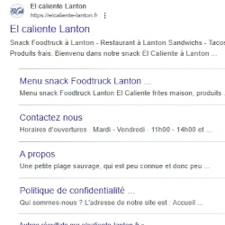 SERP optimisé d'un site vitrine d'un client